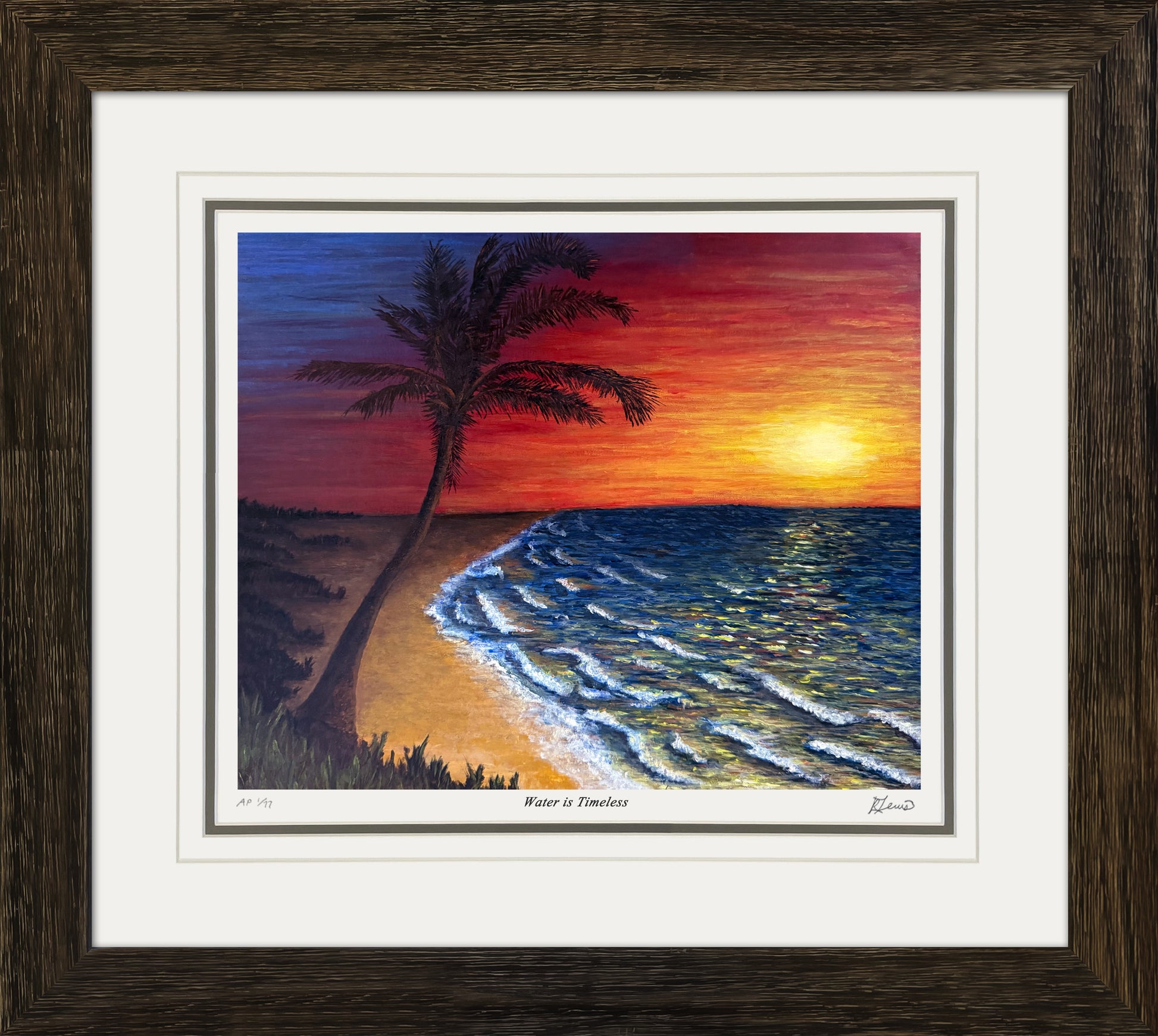 "Water Is Timeless" Framed Painting Print By Ryan Lewis Art Ltd Ed /77, Modern Art, Canadian Art, Art, Autographed, Signed, AAAPA33325